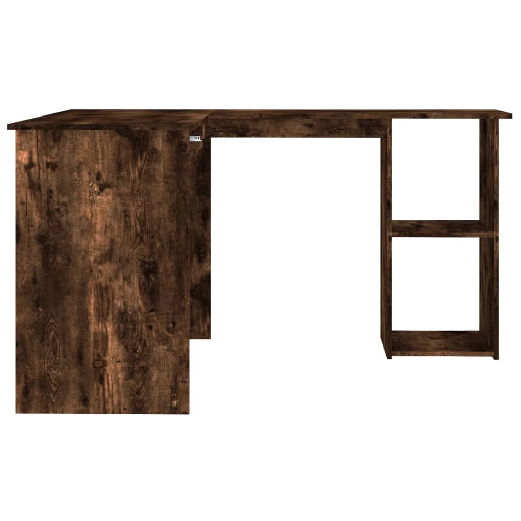 Scrivania angolare postazione computer mobile studio computer rovere affumicato 120 x 140 x 75 cm legno ingegnerizzato marrone 02_0023671