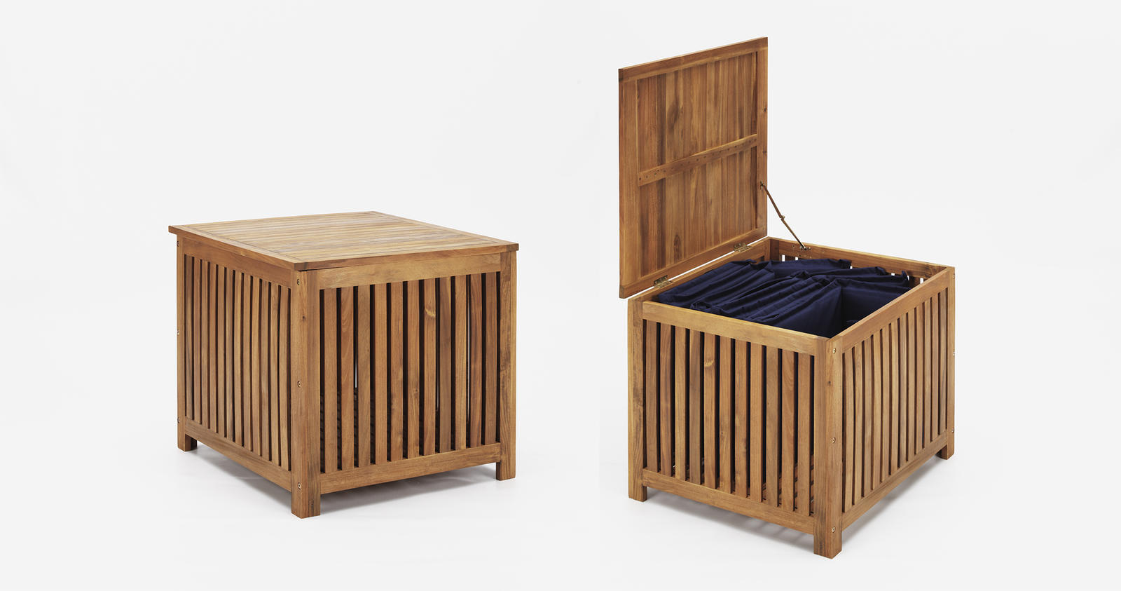 Tavolo Allungabile con 6 Sedie e Tavolino Contenitore da Giardino in Legno di Acacia Istanbul Marrone