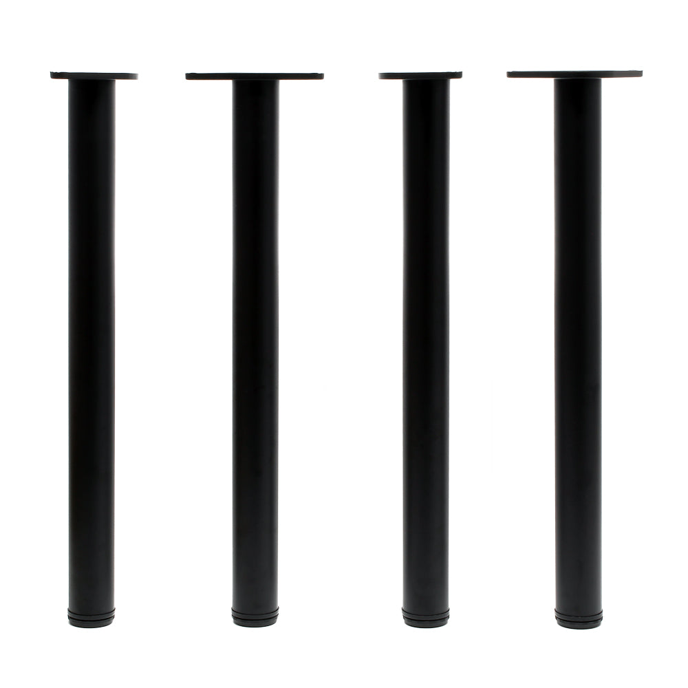 Set 4 gambe tavolo regolabili in acciaio inox nero Ø 60mm 820mm