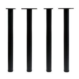 Set 4 gambe tavolo regolabili in acciaio inox nero Ø 60mm 820mm