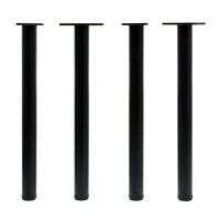 Set 4 gambe tavolo regolabili in acciaio inox nero Ø 60mm 820mm