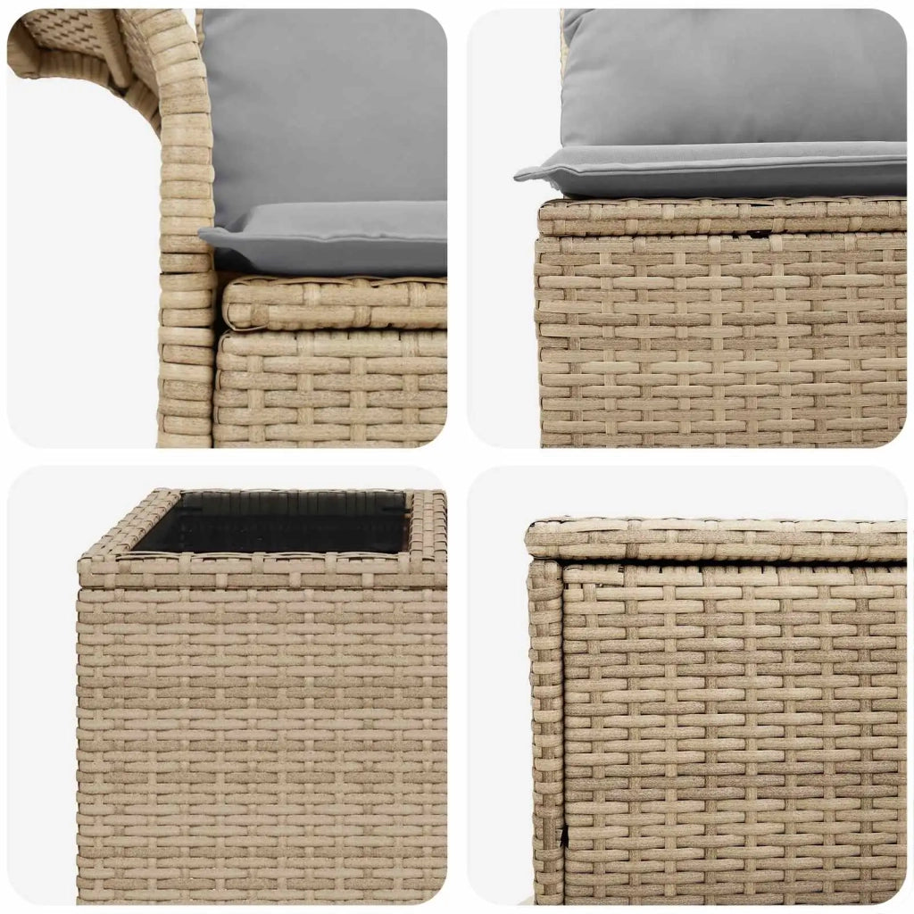 Set di divani 8 pz Beige e Grigio Chiaro 3448015