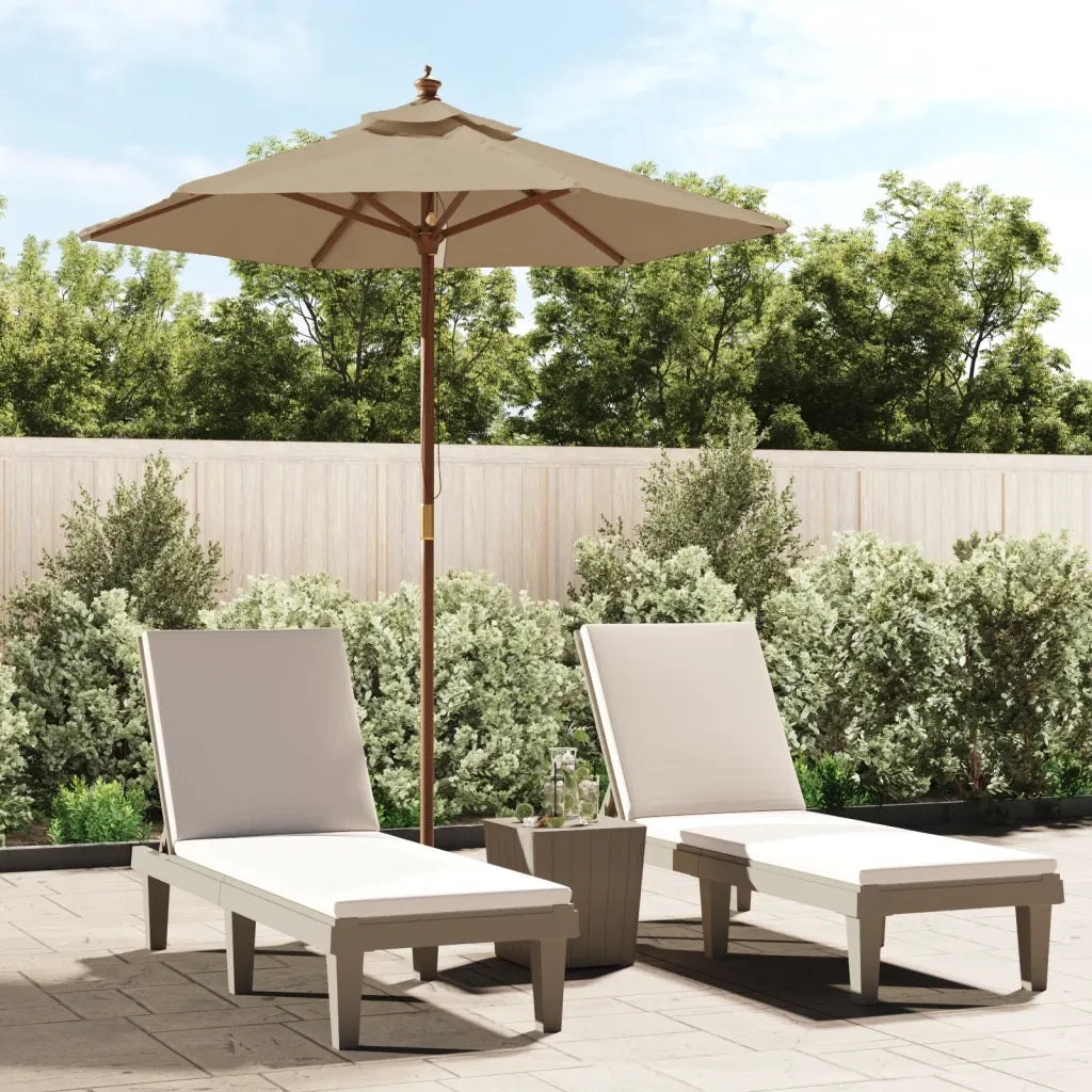 Ombrellone da Giardino con Palo in Legno Tortora 196x231 cm 363162
