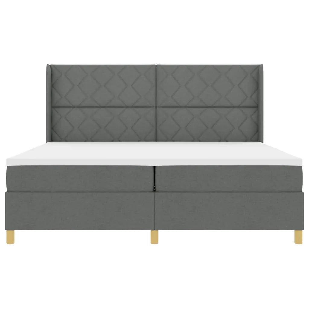 Letto a molle con materasso con led Grigio 200 x 200 cm Tessuto 3343778