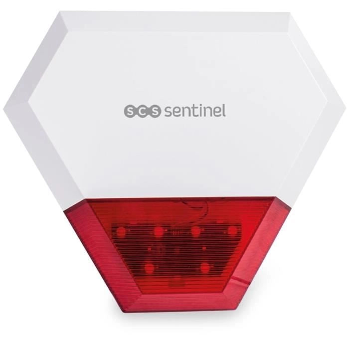 Sirena da esterno cablata aggiuntiva KitAlarm - SCS SENTINEL - Portata 80m - Allarme sonoro e luminoso