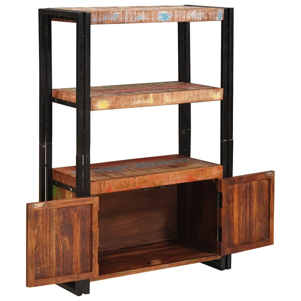 Libreria con Porte Marrone Legno Recuperato Massello e Metallo 4104771