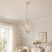 Ceiling Light With Pearls, White, Round, E14