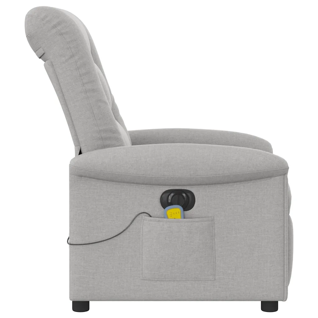 Divano Sedia-Poltrona Reclinabile Massaggio Elettrica Grigio Nuvola Tessuto 237744