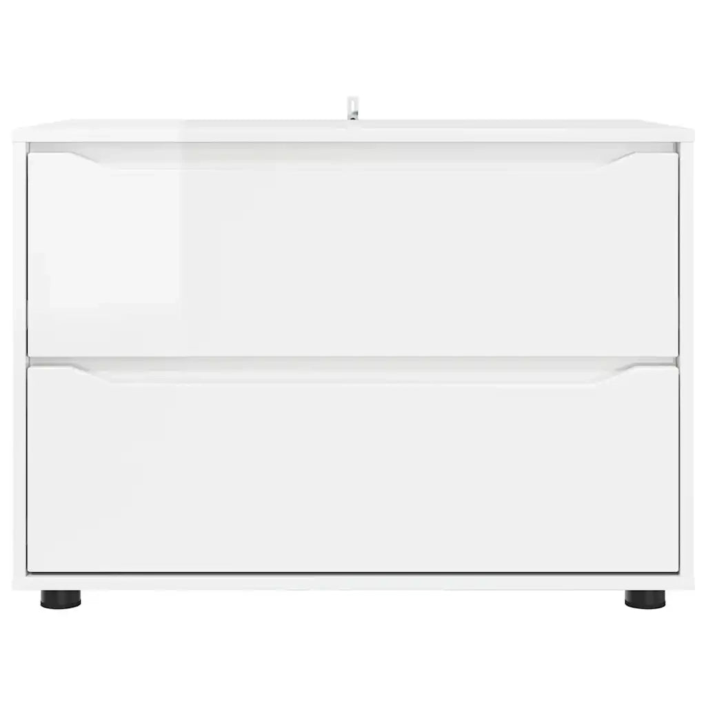 Armadio Bianco Lucido 80 x 48 x 57 cm Legno multistrato 888821