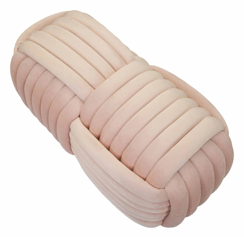 Panca Softy Rosa 90x45x45 cm in MDF e Cotone e Poliestere Rosa