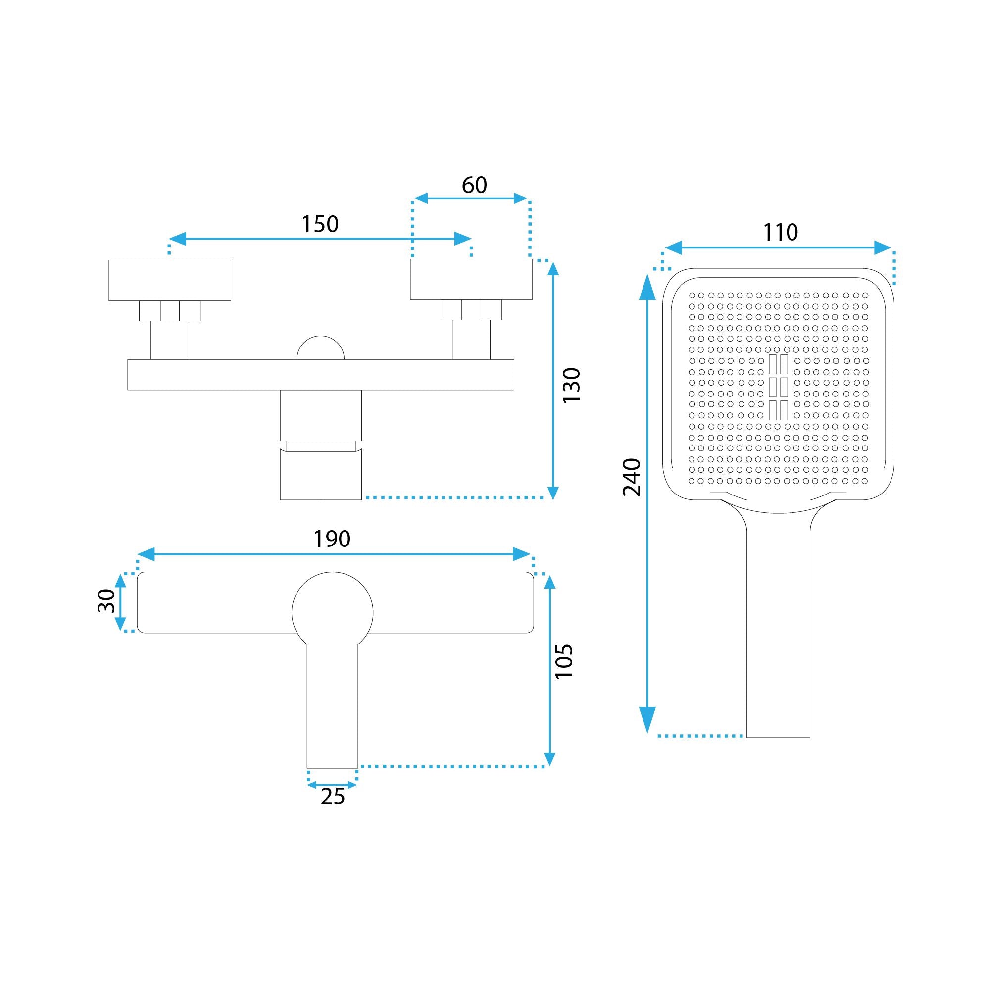 Rubinetto Doccia Rea Argus Gold
