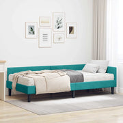 Struttura Letto Angolare con Materasso 2 pz-Giroletto con materasso Turchese Velluto 797860