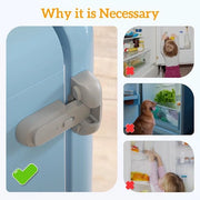 Set di sicurezza per frigorifero e congelatore per bambini 2 pezzi, blocco sicurezza frigorifero e congelatore per bambini, blocco sicurezza per piccoli bambini (grigio)