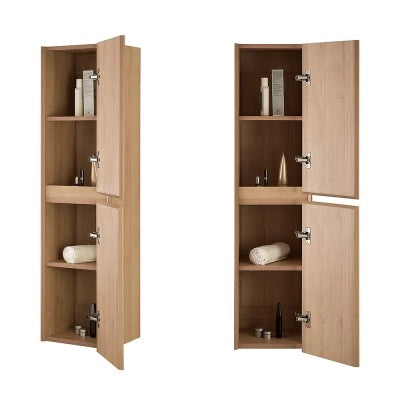 Colonna bagno sospesa 120 cm noce gold con ripiani regolabili Dafne