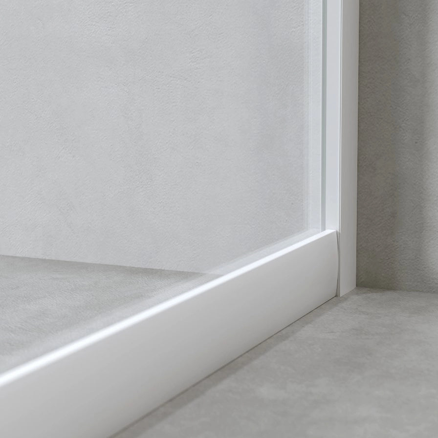 Box Doccia 3 Lati 80x120x80 Cm h190 Scorrevole Profili Bianco Opaco Vetro Trasparente| Neat