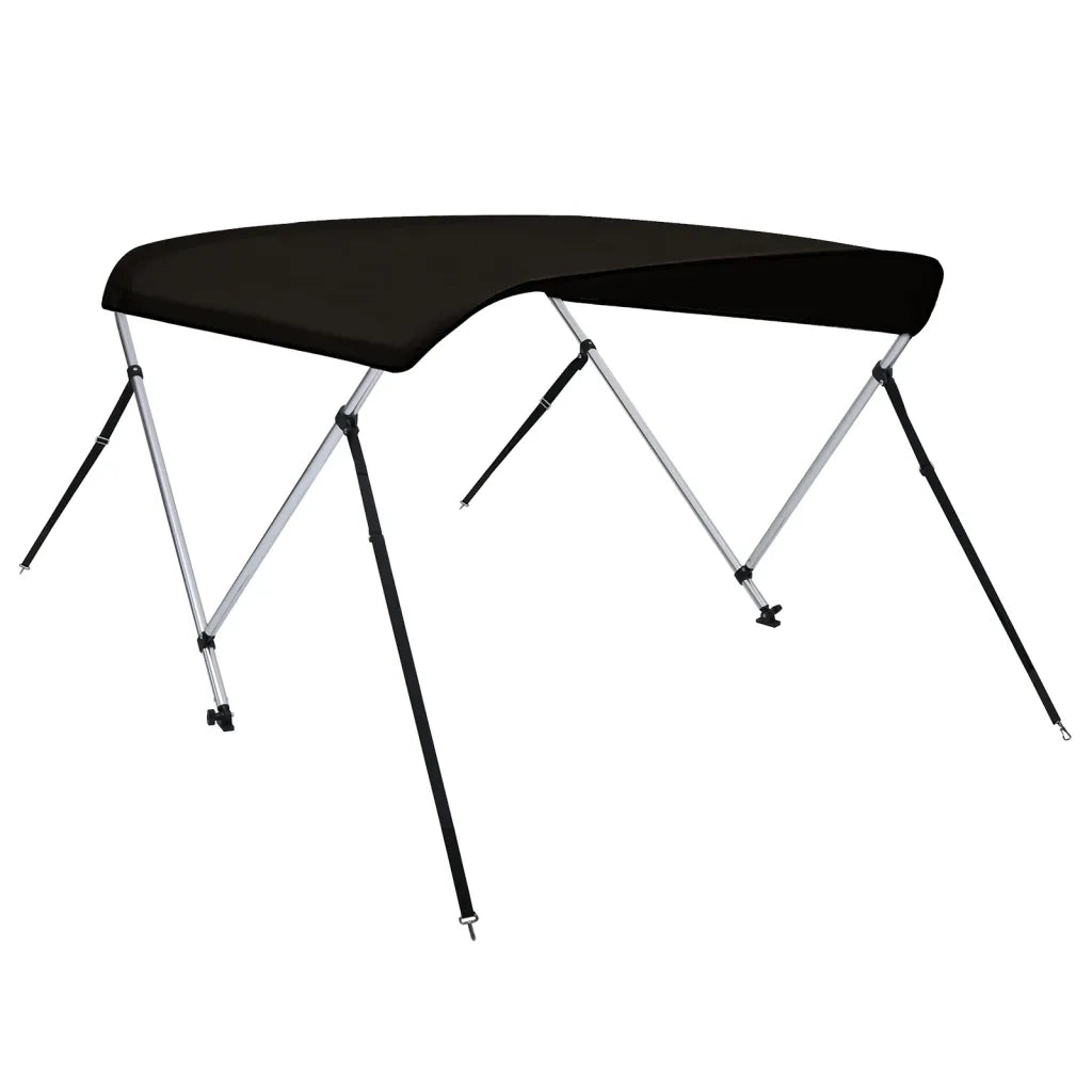 Bimini di Prua con Tendalino 2 Archi-Tenda da Sole per Bimini di Prua Nero 180x150x110 cm