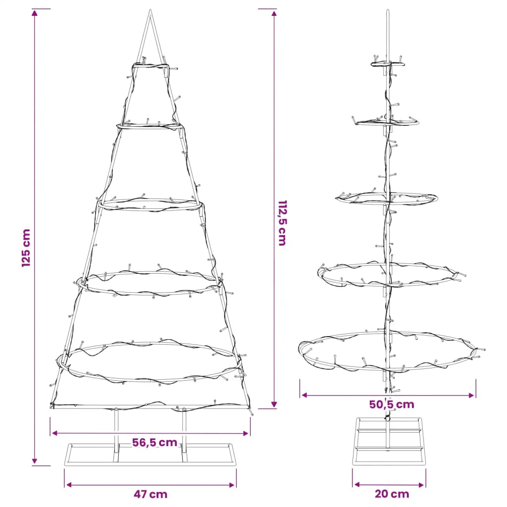 Albero di Natale in metallo con supporto KUOPIO 125 cm 42054054