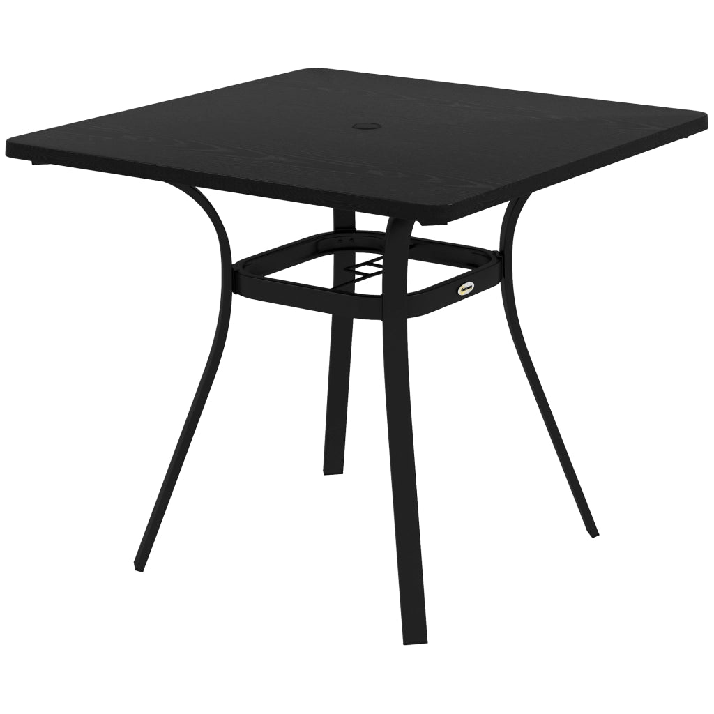 Tavolo esterno per 4 persone telaio in acciaio 80L x 80L x 72H cm nero