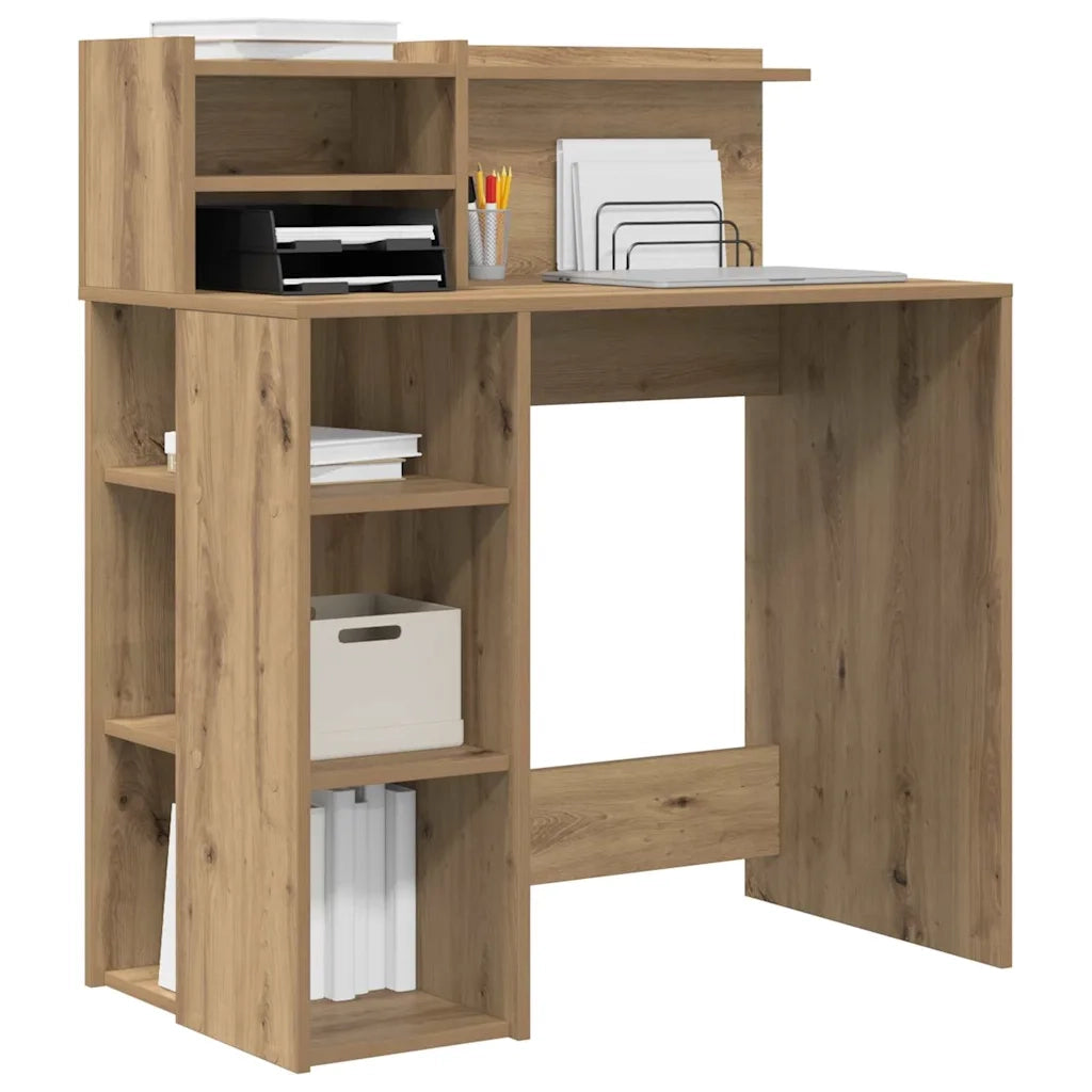 Scrivania | Tavolo da Ufficio con lo scaffale Rovere artigianale 90 x 48 x 101,5 cm