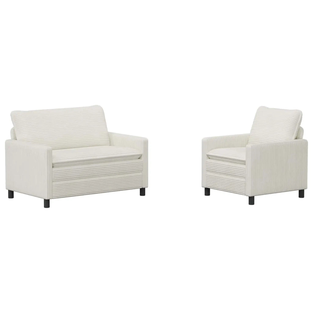 Set di divani 2 pcs Crema Poliestere 3417054