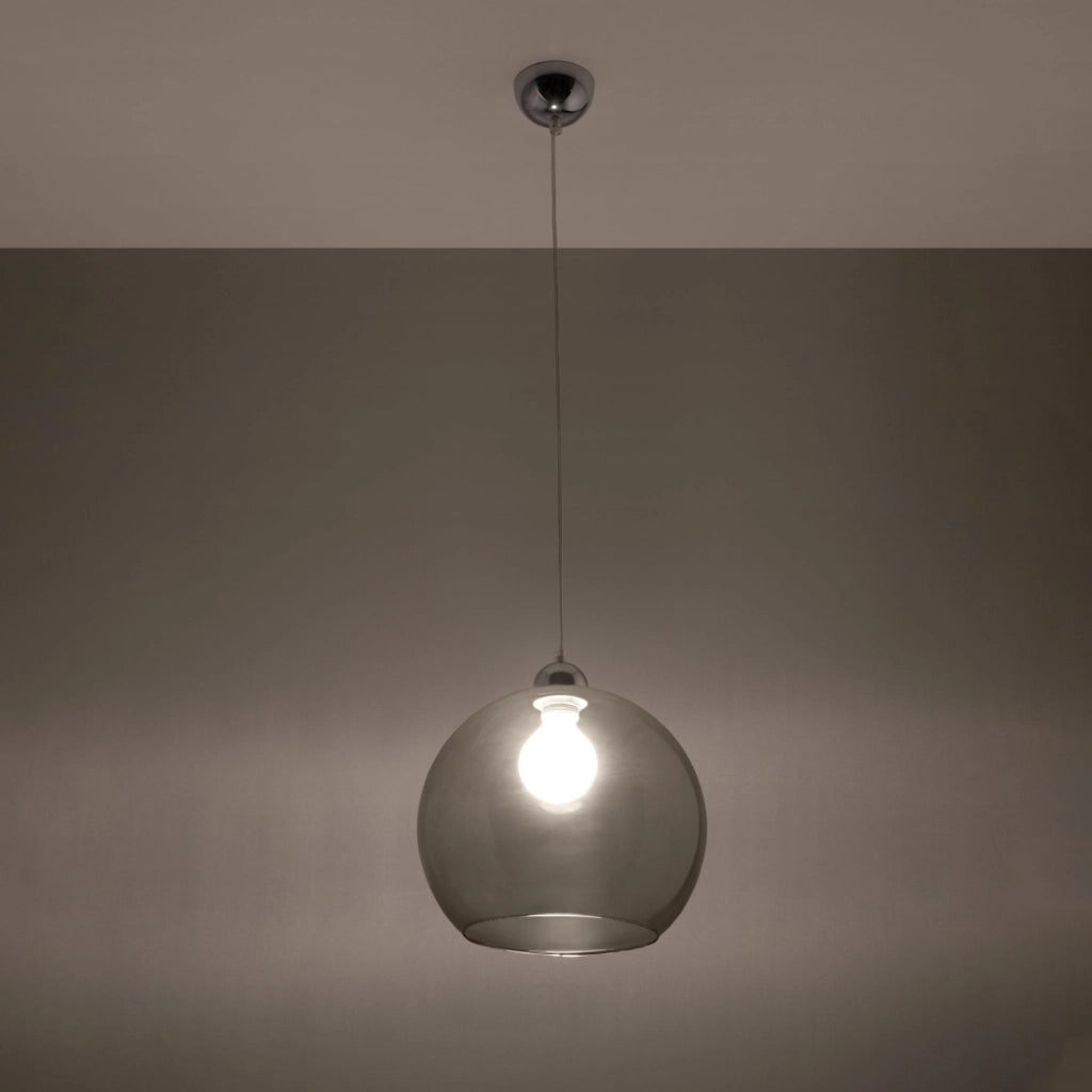 Lampada a sospensione ROTUND vetro trasparente cromo E27 30cm