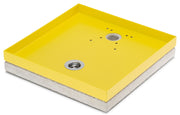 Base Portaciottolo per Fontane 40x40x8 cm in Metallo con Base in Cemento Belfer 42/BSE/10 Giallo