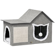 Casetta per Gatti con Zona Graffi ¨C zephmum ¨C 65x41x45.5 cm