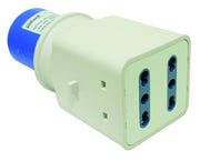Reer ADATTATORE INDUSTRIALE CEE spina industriale/2 prese bipasso 2P+T 10.00 pz