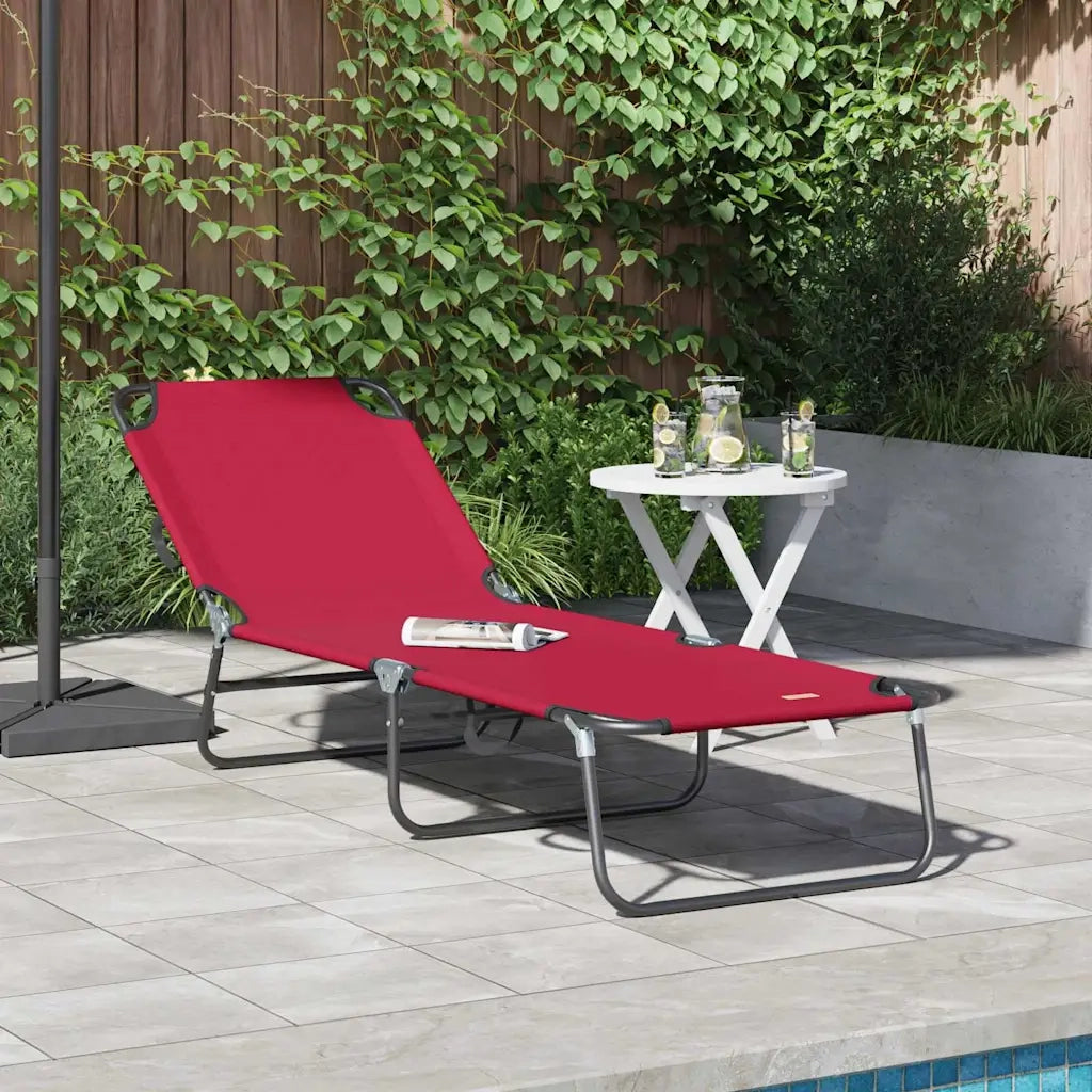 Lettino prendisole pieghevole Rosso 188 x 57 x 86,5 cm 42003142
