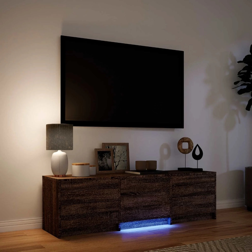 Mobile TV con LED-Credenza per TV Quercia marrone 140 x 34 x 40 cm