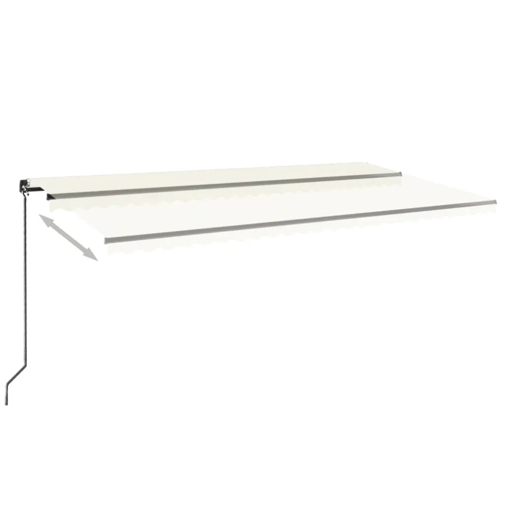Tenda da Sole Retrattile Manuale con LED 600x350 cm Crema 3069242
