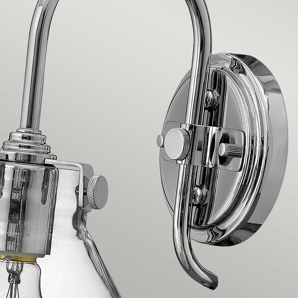 Applique retro Congress cromata vetro 1 luce E27 Hinkley