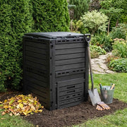 Compostiera da giardino Nero 59,5 x 60 x 81,5 cm 280 l 100% PP 42033415