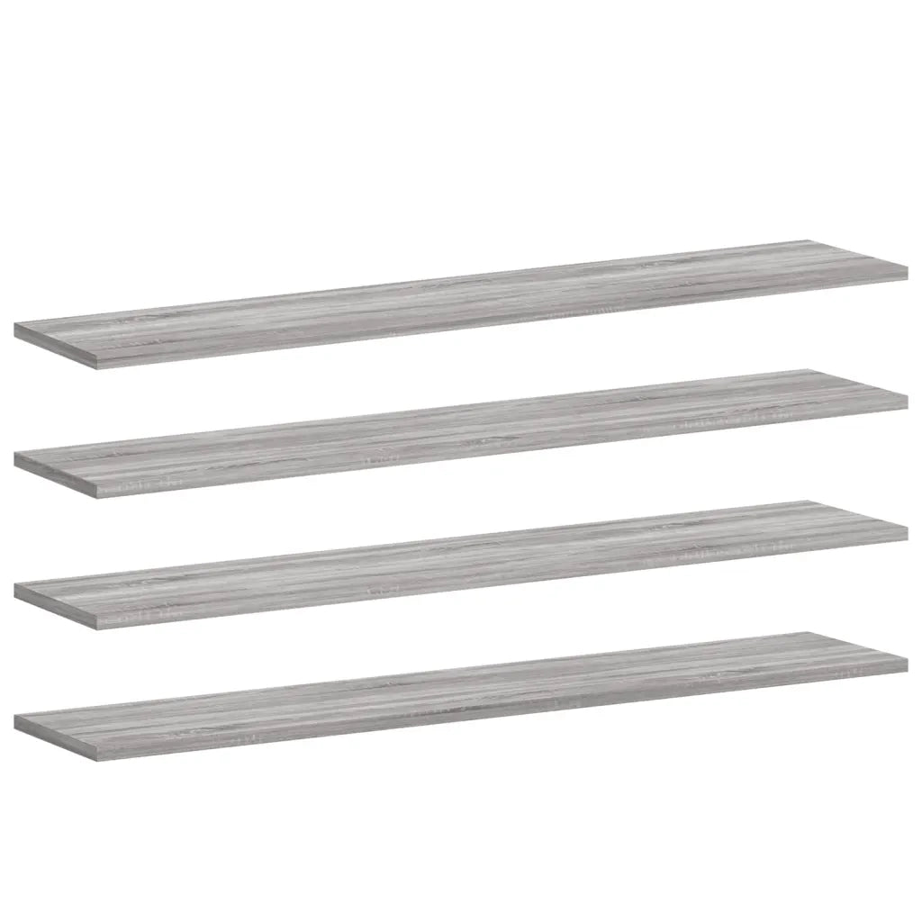 Mensole Parete 4pz Grigio Sonoma 100x20x1,5cm Legno Multistrato 838293