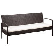 Set Divani da Giardino 5 pz | Set Salotto da Giardino con Cuscini in Polyrattan Marrone