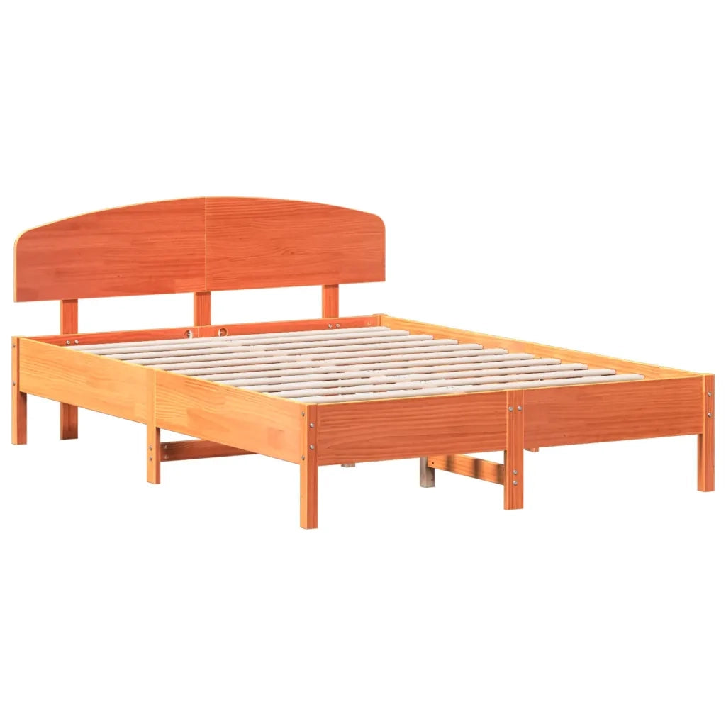 Giroletto senza Materasso Marrone Cera 150x200 cm Legno di Pino 3207208