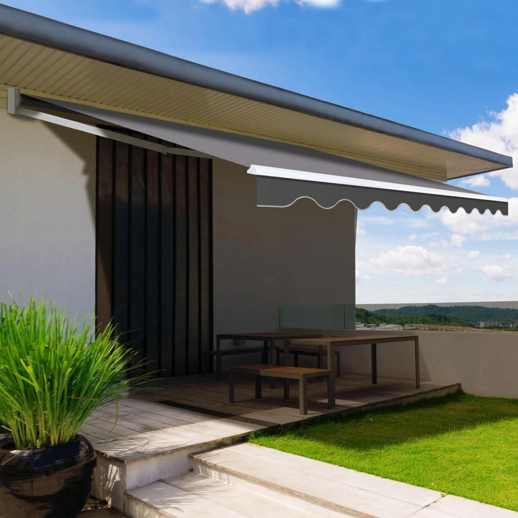 Tenda avvolgibile manuale, 3,80 x 3 m, colore: Grigio antracite