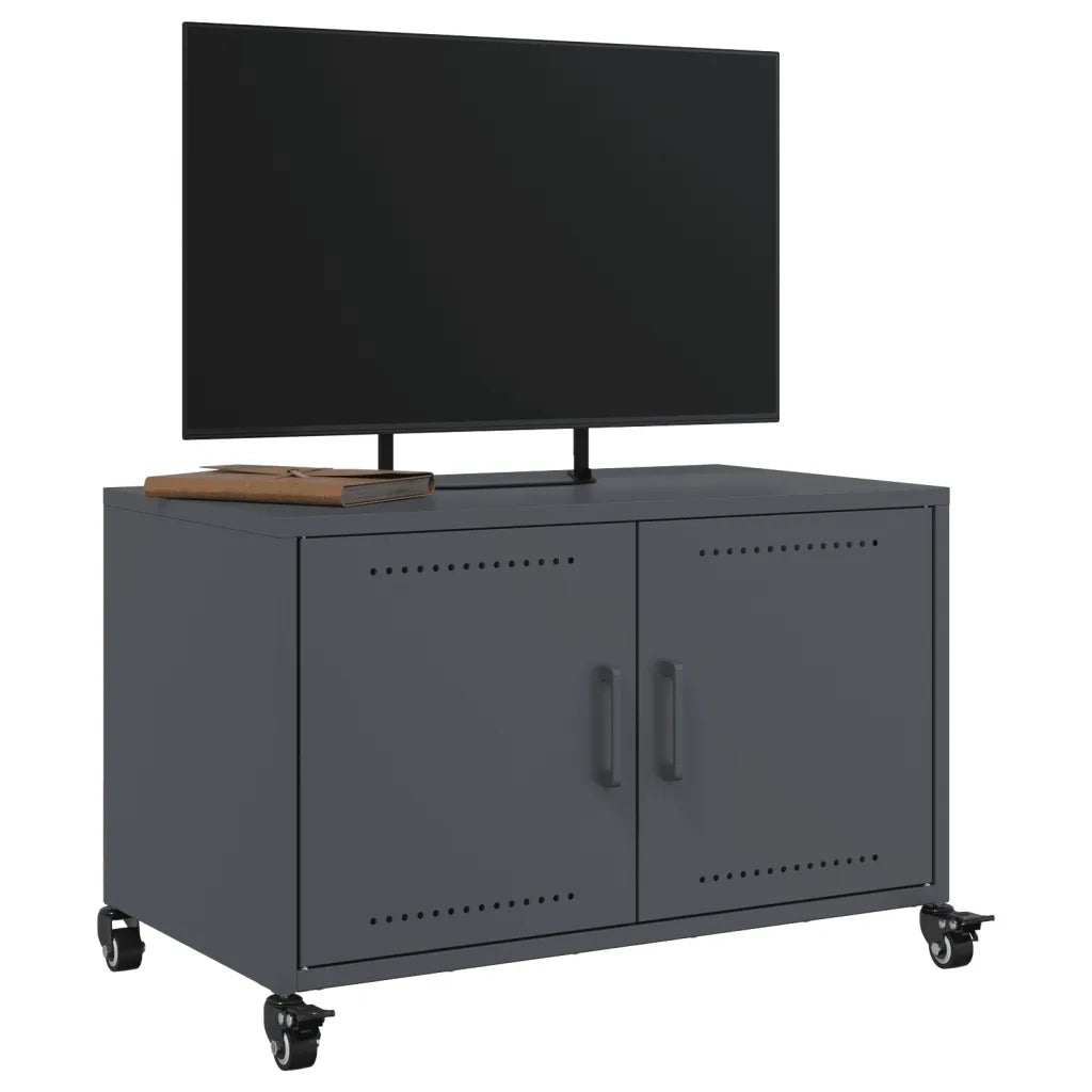 Mobile TV Antracite 68x39x43,5 cm in Acciaio Laminato a Freddo