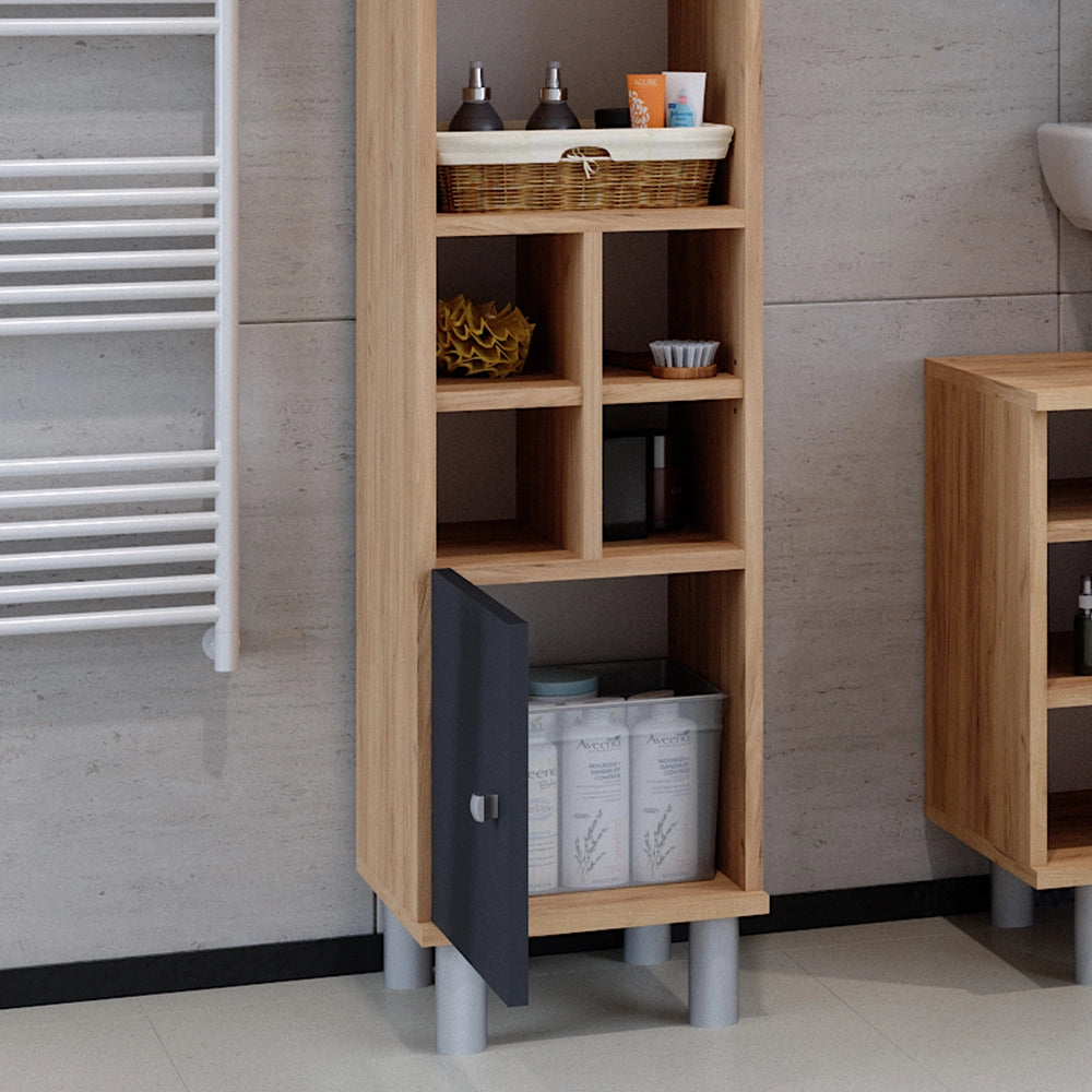 Mobiletto bagno Fynn Antracite 30 x 130.6 cm porta piccola Vicco