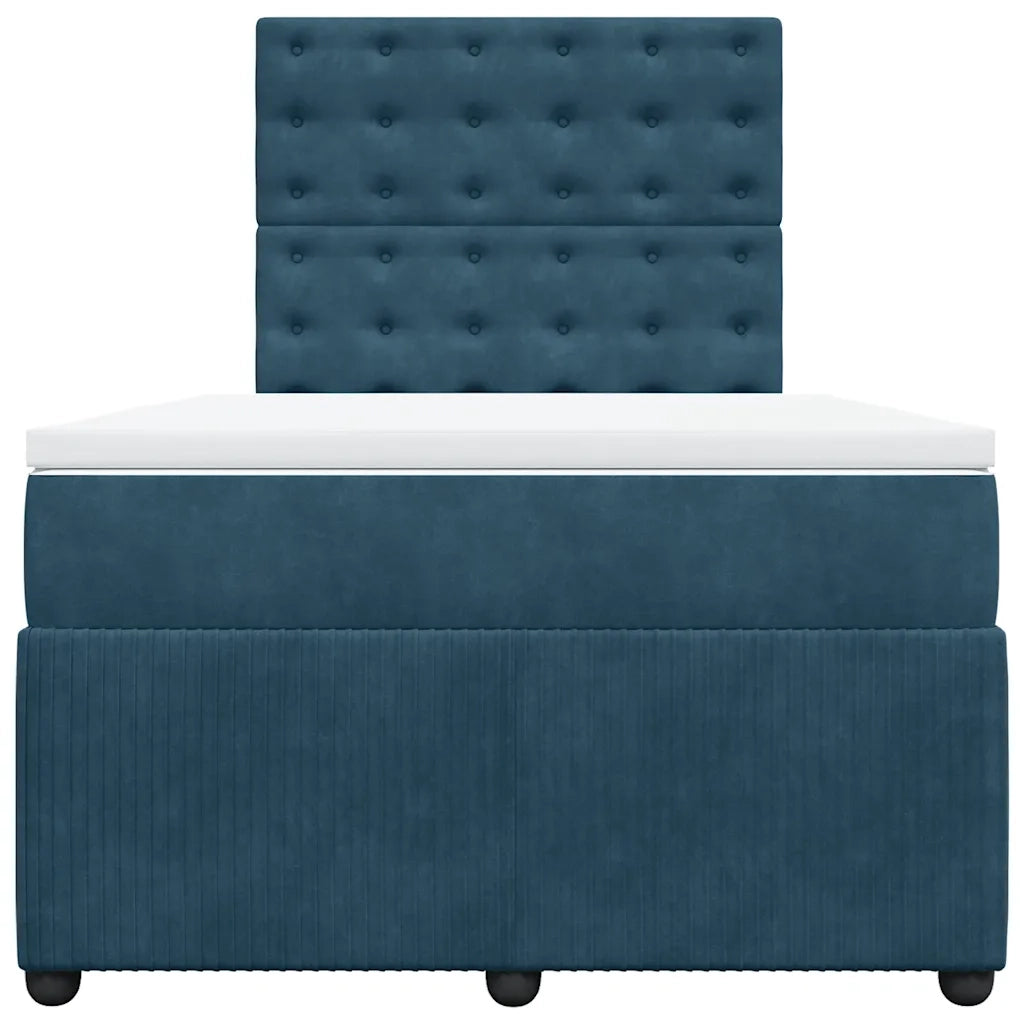 Giroletto a Molle con Materasso Blu 120x190 cm in Velluto 3294602