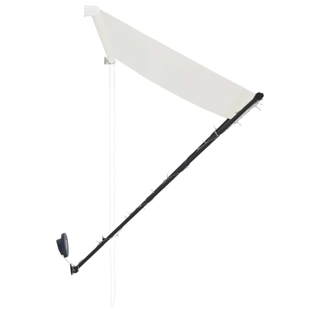 Tenda da Sole Retrattile con LED 350x150 cm Crema 145926