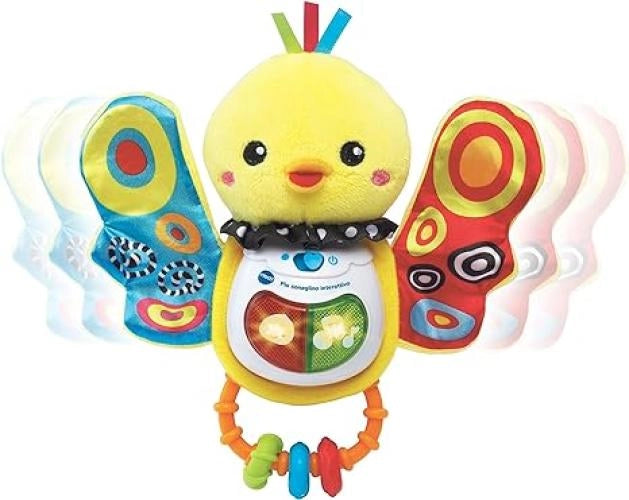 VTech Pio Sonaglino Interattivo, Sonaglio Neonato con Attivazione a Pulsante Luminoso, Gioco Neonato con 10 Melodie e 3