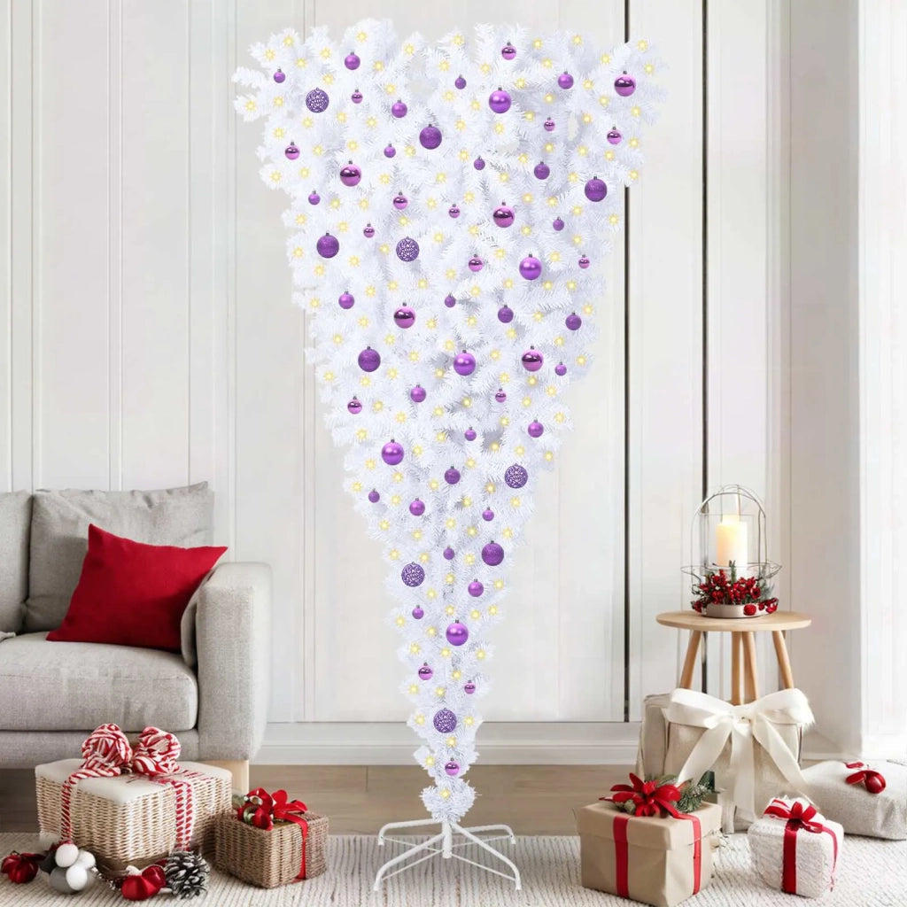 Albero di Natale artificiale Bianco 210 cm PVC e Acciaio 3426733