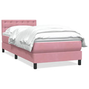 Letto singolo | Letto per adulti | Giroletto a Molle con Materasso Rosa 80x220 cm Velluto