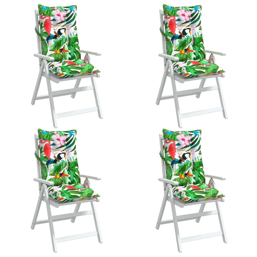 Cuscini per Sedia Schienale Alto 4pz Multicolore Tessuto Oxford 377654