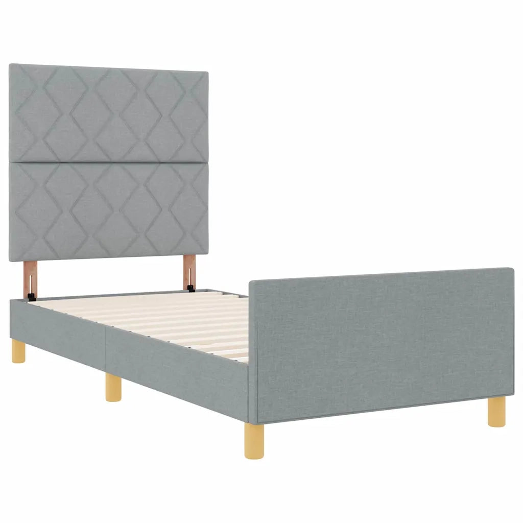 Struttura del letto Grigio chiaro 90 x 200 cm Tessuto 3344774