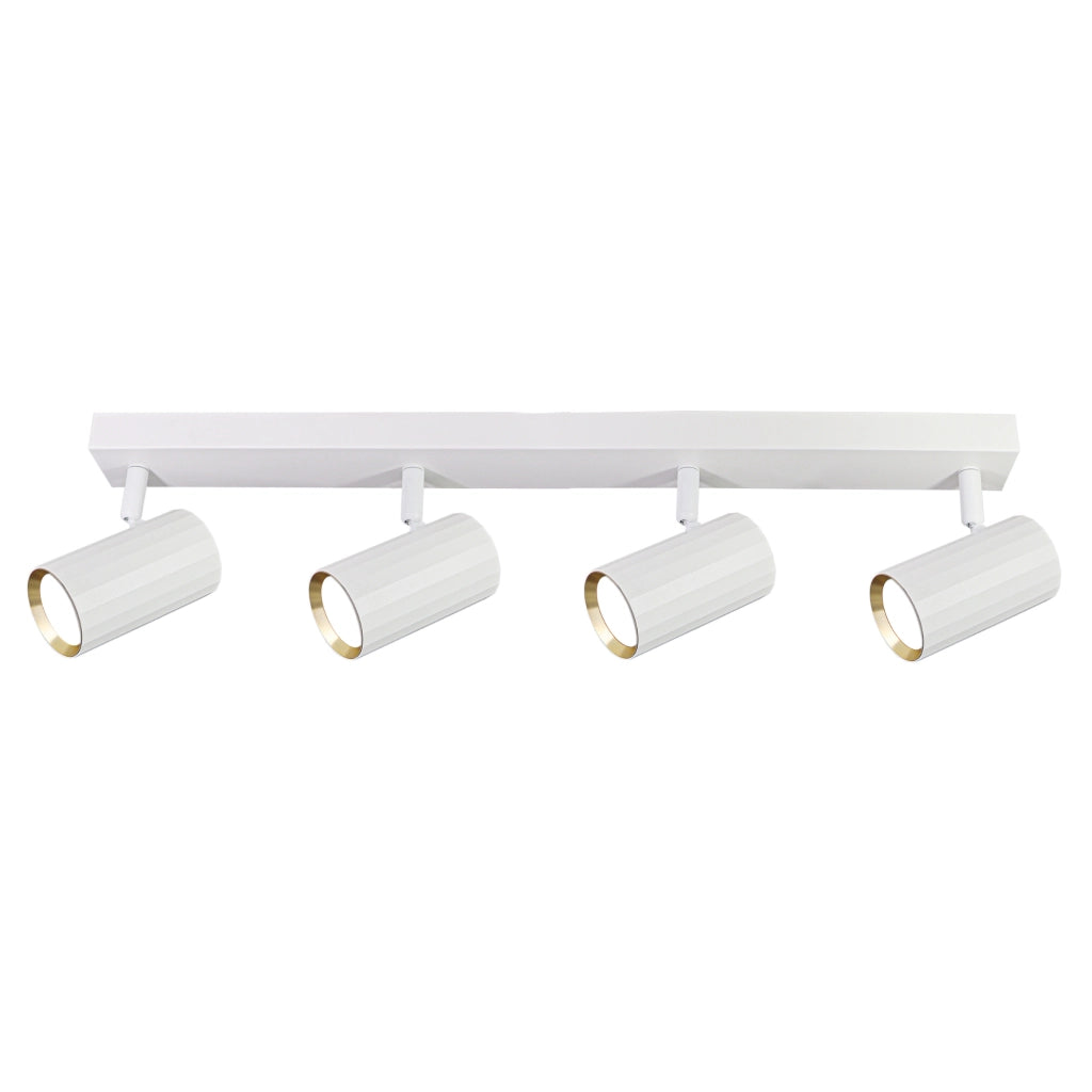 Plafoniera/Applique 4 luci bianco oro GU10 Nicea Polux