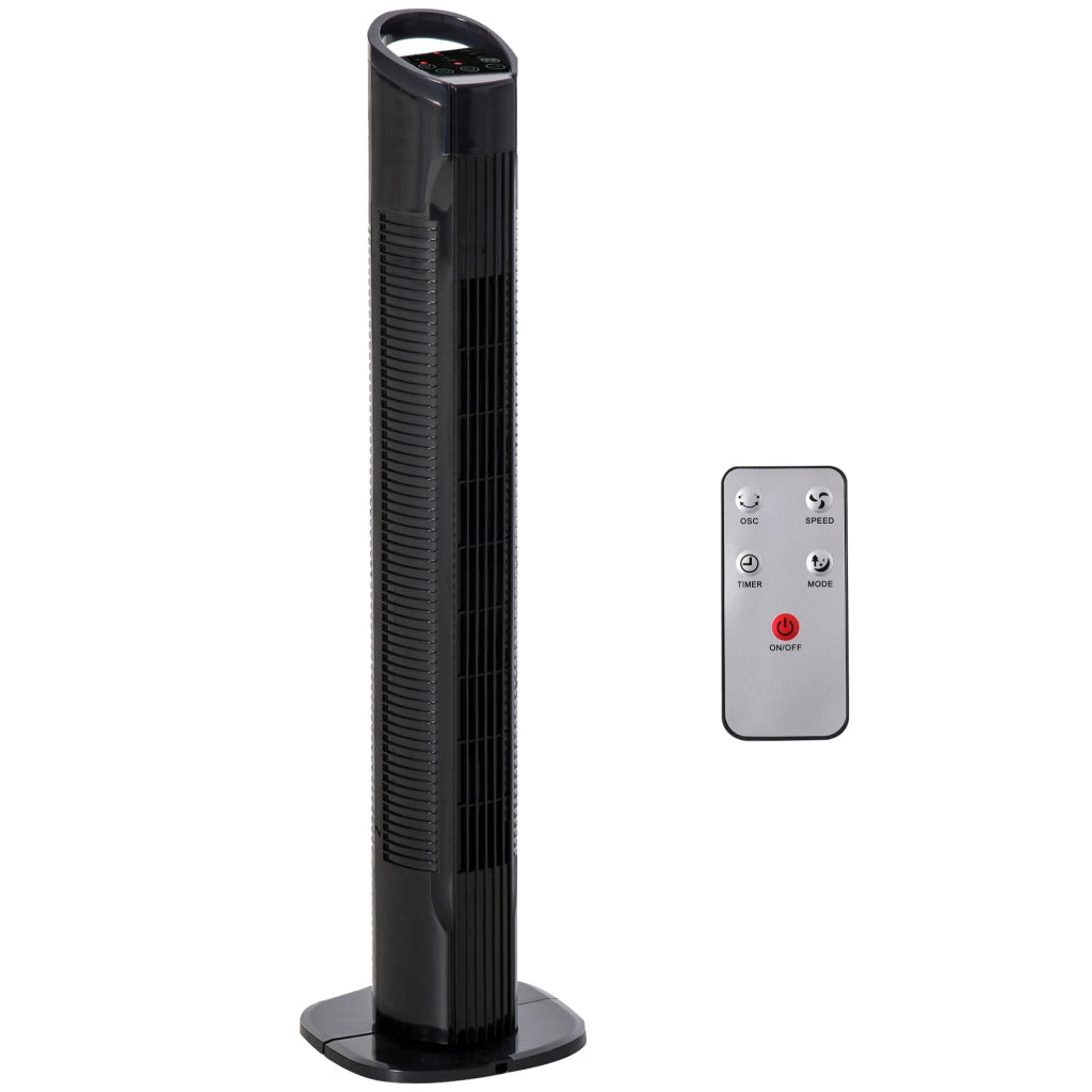 Ventilatore a Torre con Telecomando a 5m, Oscillante 70¡ã, 3 Funzioni e 3 Velocit¨¤, Nero