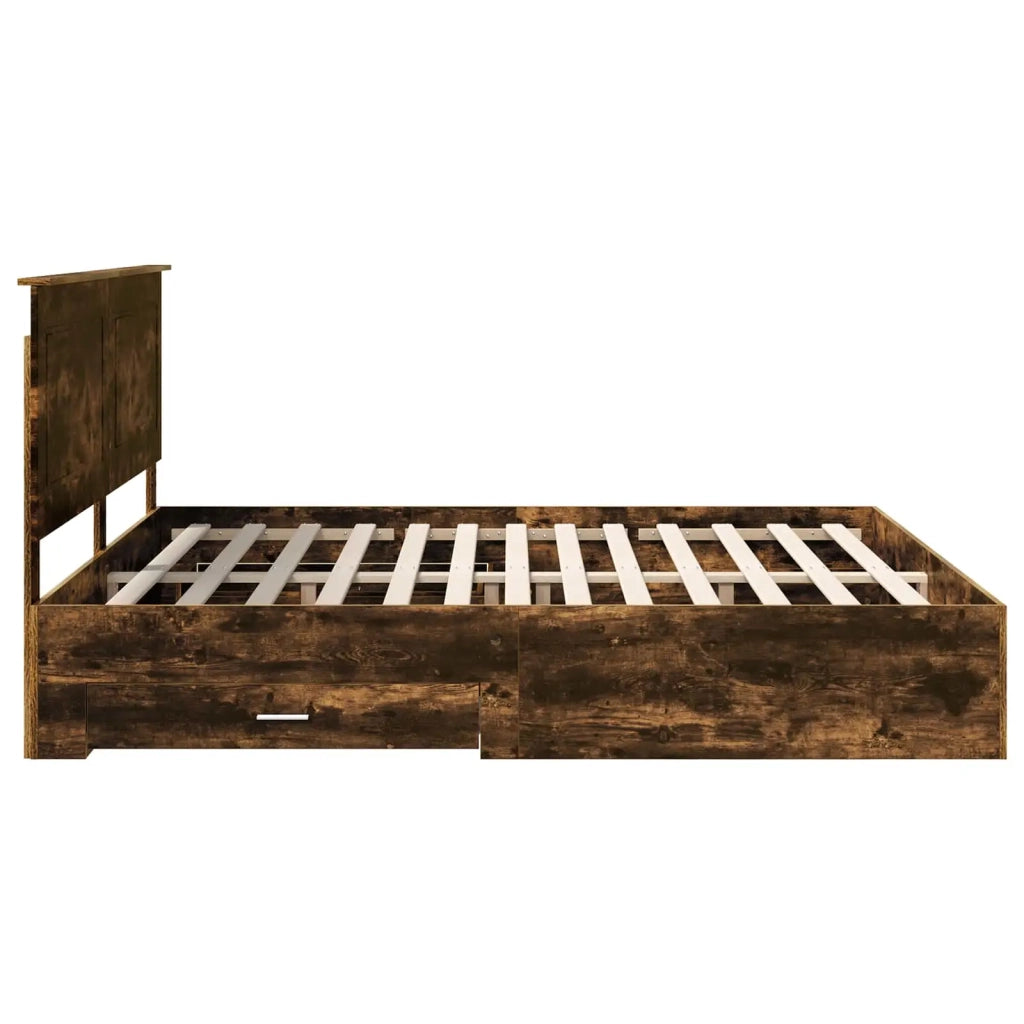 Struttura del letto Rovere fumé 200 x 200 cm Legno multistrato