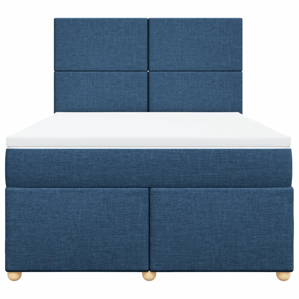 Giroletto a Molle con Materasso Blu 160x200 cm in Tessuto